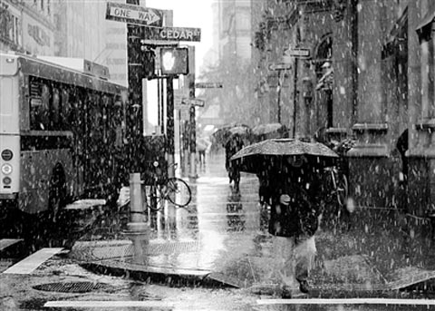 纽约街头的暴雪 纽约街头的暴雪