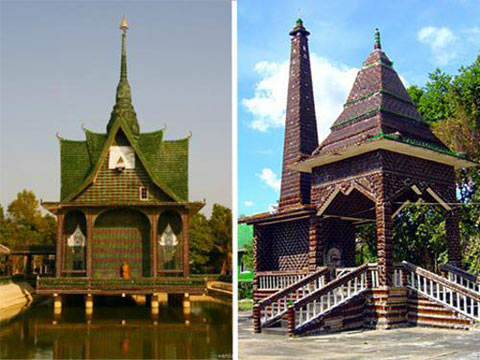 用啤酒瓶建筑寺庙 用啤酒瓶建筑寺庙
